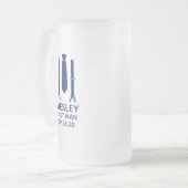 最高の男 青いネクタイ フロストグラスビールジョッキ (正面左)