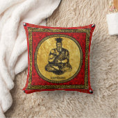最高の皇族の最初仏教の枕(赤、金ゴールド) クッション (ブランケット)