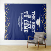 最高の瞬間はこれから 青い卒業パーティーの背景 タペストリー (インサイチュ(横))
