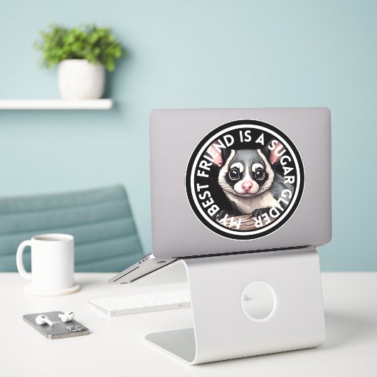 最高の砂糖滑空機 シール (デスク上のノートパソコン)