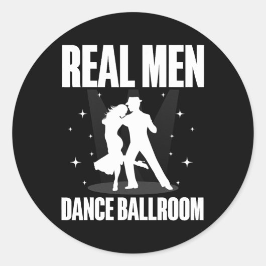 最高の社交ダンスデザイン男性へボーイズ社交ダンスD ラウンドシール (正面)