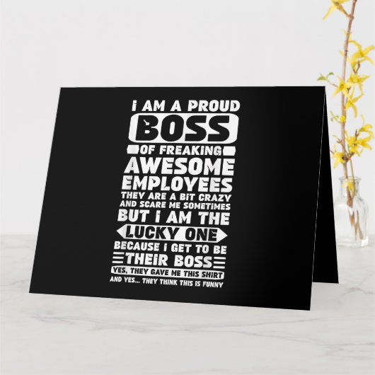 最高の社員たちを誇りに思う俺は最高のボスだ カード (黄色い花)