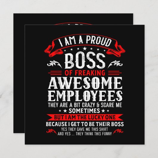 最高の社員たちを誇りに思う俺は最高のボスだ 招待状 (正面/裏面)