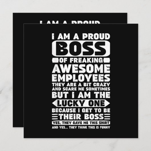 最高の社員たちを誇りに思う俺は最高のボスだ 招待状 (正面/裏面)