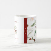 最高の祖母へ ポインセチアのクリスマスフラワー コーヒーマグカップ (中央)