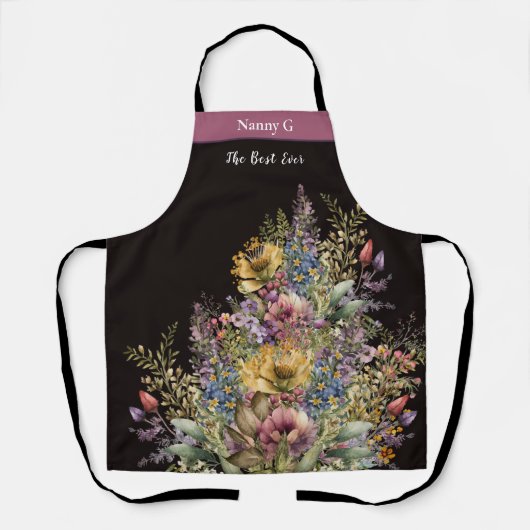 最高の祖母フローラフラワーエンジェル エプロン (正面)