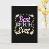 最高の祖母 – ピンクフローラ カード (黄色い花)