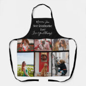 最高の祖母Ever 6 Photo Collage White Script エプロン (正面)