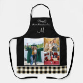 最高の祖母Ever Photo Collage白黒 エプロン (正面)