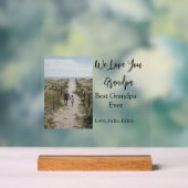 最高の祖父の写真ギフトクラシック アクリルサイン (ニュートラル)