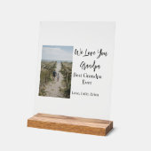 最高の祖父の写真ギフトクラシック アクリルサイン (傾斜)