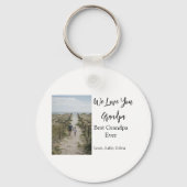 最高の祖父の写真ギフトクラシック キーホルダー (裏面)