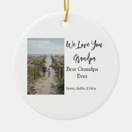 最高の祖父の写真ギフトクラシック セラミックオーナメント