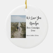 最高の祖父の写真ギフトクラシック セラミックオーナメント (裏面)