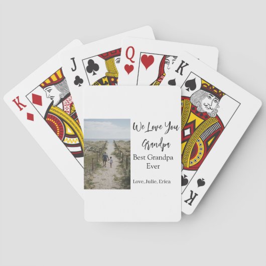 最高の祖父の写真ギフトクラシック トランプ (裏面)