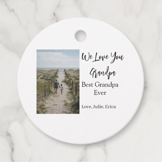 最高の祖父の写真ギフトクラシック フェイバータグ (正面)