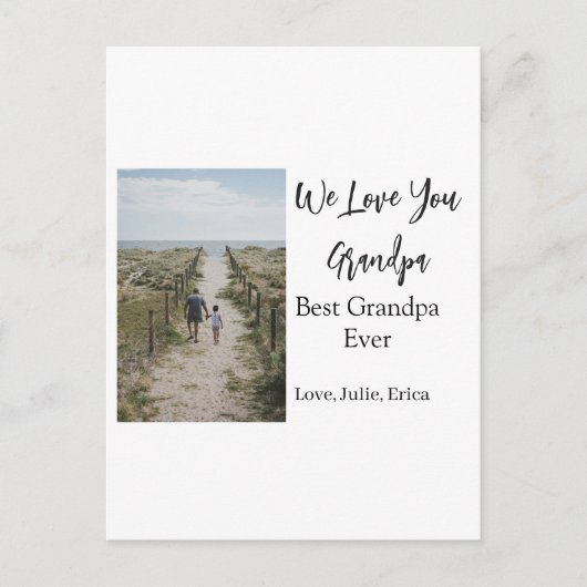最高の祖父の写真ギフトクラシック ポストカード (正面)