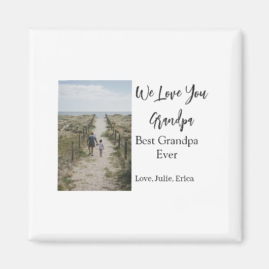 最高の祖父の写真ギフトクラシック マグネット (正面)