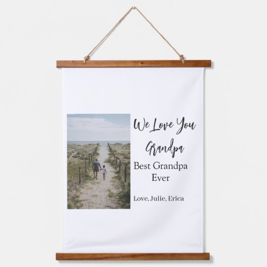 最高の祖父の写真ギフトクラシック 吊り下げ型タペストリー (正面)