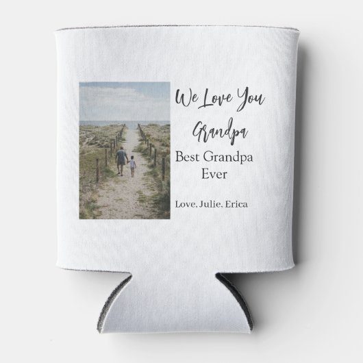 最高の祖父の写真ギフトクラシック 缶クーラー (正面)