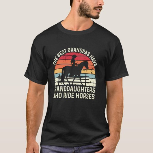 最高の祖父は馬に乗る孫娘を持つ Tシャツ (正面)