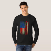 最高の祖父エバ男性へアメリカ国旗 Tシャツ (正面フル)