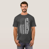 最高の祖父ヴィンテージアメリカ国旗の父親 Tシャツ (正面フル)