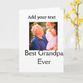 最高の祖父写真名ギフトテキスト カード (黄色い花)