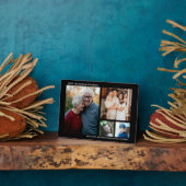 最高の祖父母のための4枚の写真のコラージュ 黒 フォトプラーク (側面)