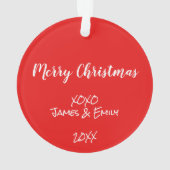 最高の祖父母のクリスマスツリー写真レッド オーナメント (裏面)