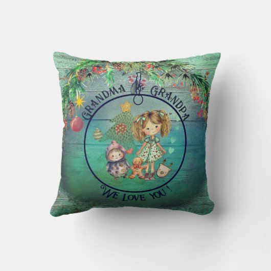 最高の祖父母のクリスマス クッション (裏面)