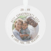 最高の祖父母のモダン写真 オーナメント (裏面)