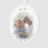 最高の祖父母のモダン写真 オーナメント (正面)