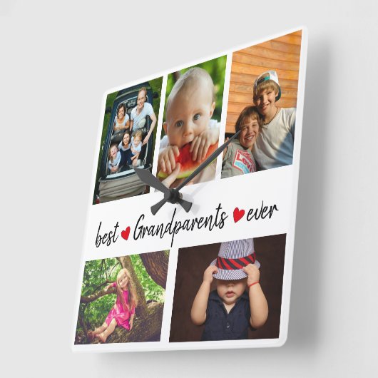 最高の祖父母の写真5 スクエア壁時計 (傾斜)