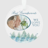 最高の祖父母の冬の森の水のカラー写真 オーナメント (裏面)