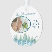 最高の祖父母の冬の森の水のカラー写真 オーナメント (正面)