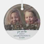 最高の祖父母の雪姫の写真 ガラスオーナメント (正面)