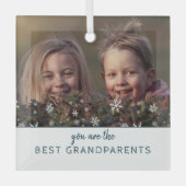 最高の祖父母の雪姫モダン写真 ガラスオーナメント (正面)