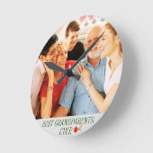 最高の祖父母グランドキッズキープサケ装飾用クッション ラウンド壁時計 (傾斜)