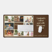 最高の祖父母フォトコラージュ引用文 デスクマット (キーボード&マウス)