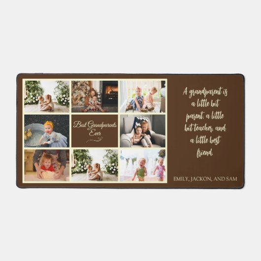 最高の祖父母フォトコラージュ引用文 デスクマット (正面)