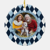 最高の祖父母by Par Blue Golfアーガイル 2写真 セラミックオーナメント (裏面)