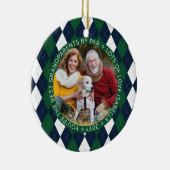 最高の祖父母by Par Green Golfアーガイル 2写真 セラミックオーナメント (右)