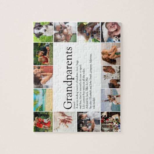 最高の祖父母Ever Definition 14写真 ジグソーパズル (縦)
