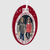 最高の祖父母Snowflake Red Keepsake写真 オーナメント (正面)