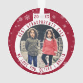 最高の祖父母Snowflake Red Keepsake写真 オーナメント (裏面)