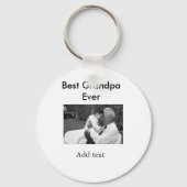 最高の祖父 フォト 名前 クラシック エレガント キーホルダー (裏面)