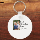 最高の祖父 フォト 名前 クラシック エレガント キーホルダー (裏面)
