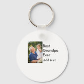 最高の祖父 フォト 名前 クラシック エレガント キーホルダー (裏面)