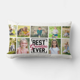 最高の祖父 9枚の家族写真コラージュ ランバークッション
